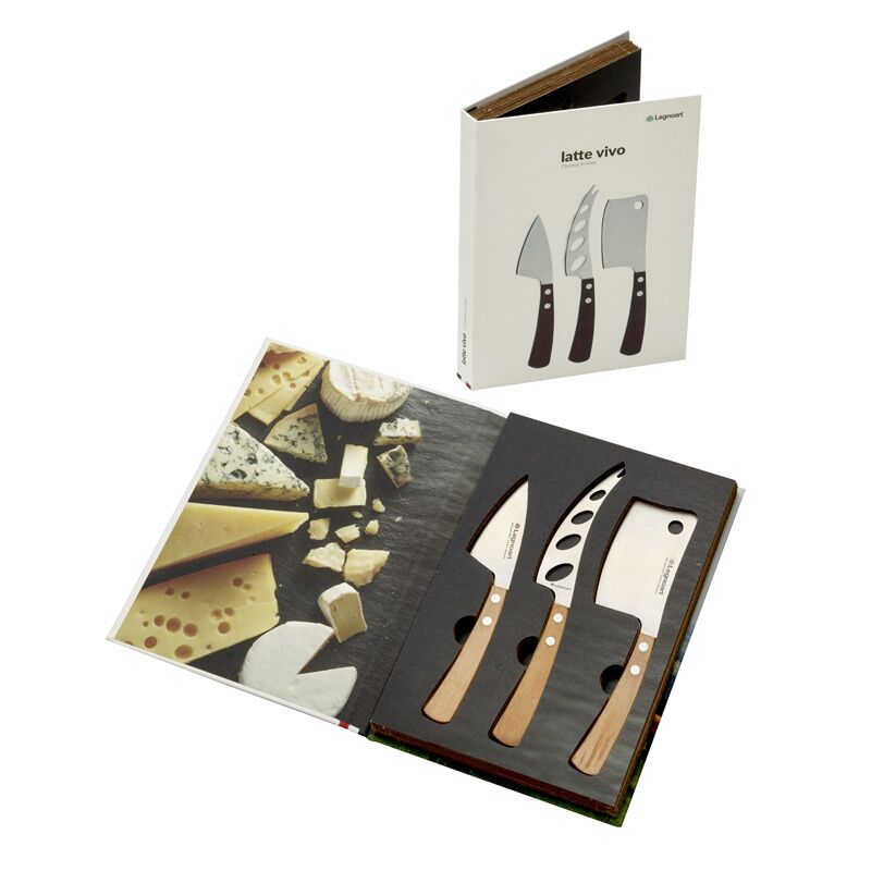 Legnoart Cheese knife set “Lattevivo” in stainless steel and wood - Image 2
